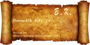 Benedik Kürt névjegykártya